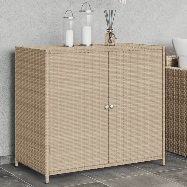 Tuinkast 83x45x76 cm poly rattan beige 1
