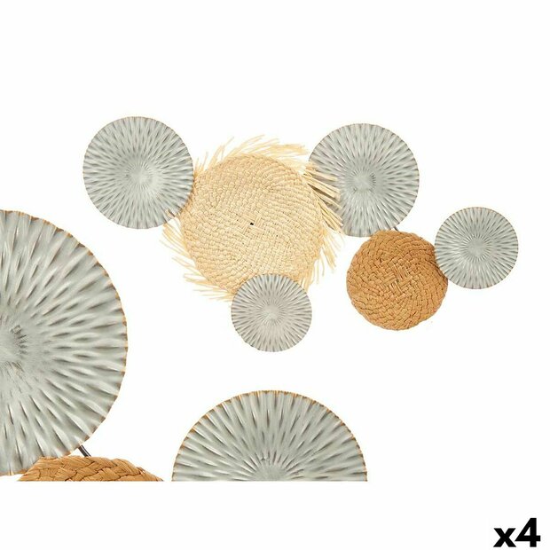 Wanddecoratie GiftDecor 23SMB1537 Bruin Grijs Metaal 76,8 x 4,4 x 50,2 cm (4 Stuks) 1