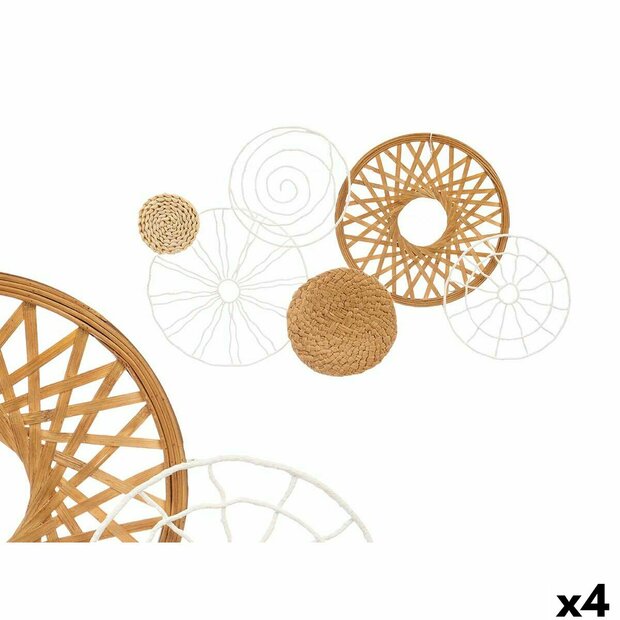 Wanddecoratie GiftDecor 23SMB1746 Wit Bruin Metaal 71,1 x 3,8 x 42,5 cm (4 Stuks) 1