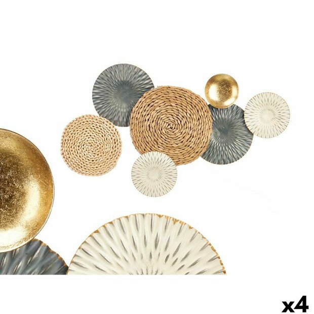 Wanddecoratie GiftDecor 23SMB1563 Blauw Wit Bruin Metaal 72,4 x 5,1 x 42,5 cm (4 Stuks) 1