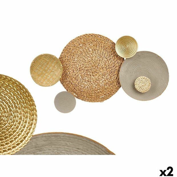 Wanddecoratie GiftDecor 23SMB1443 Bruin Grijs Metaal 88,9 x 7 x 50 cm (2 Stuks) 1