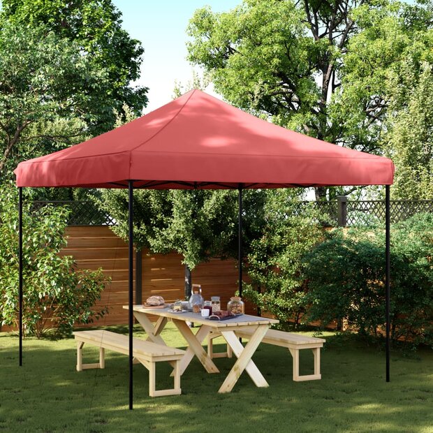 Partytent inklapbaar pop-up 292x292x315 cm bordeauxrood 1