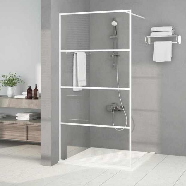 Inloopdouchewand 100x195 cm transparant ESG-glas wit 1