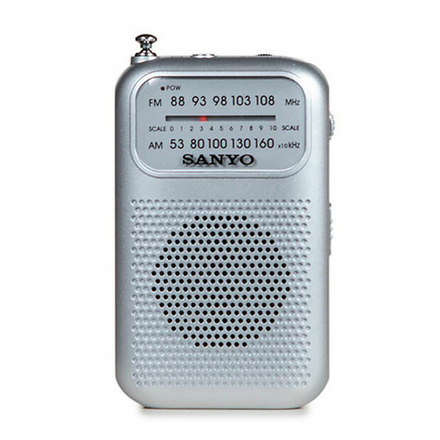 Transistorradio Sanyo AM/FM Zilverkleurig 1