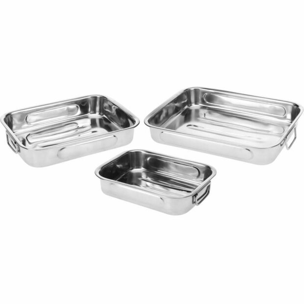 Dienbladenset Excellent Houseware a12402130 Roestvrij staal 27 x 20 x 6 cm 31 x 23 x 6 cm 36 x 27 x 6 cm (3 Stuks) 1