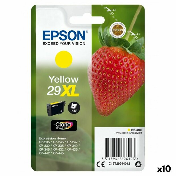 Originele inktcartridge Epson XP 235 332 335 432 435 - N&ordm; 29 XL Geel (10 Stuks) 1