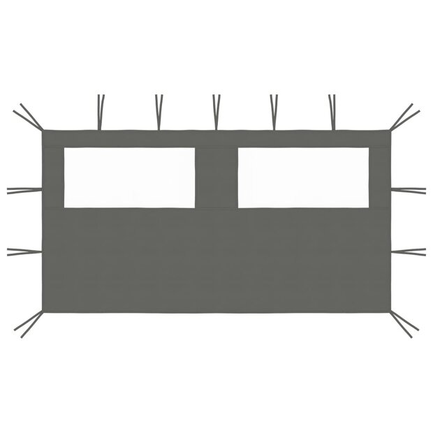 Prieelzijwand met ramen 4x2 m antracietkleurig 1