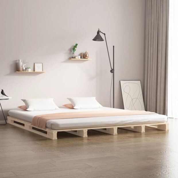 Palletbed massief grenenhout 120x190 cm 1