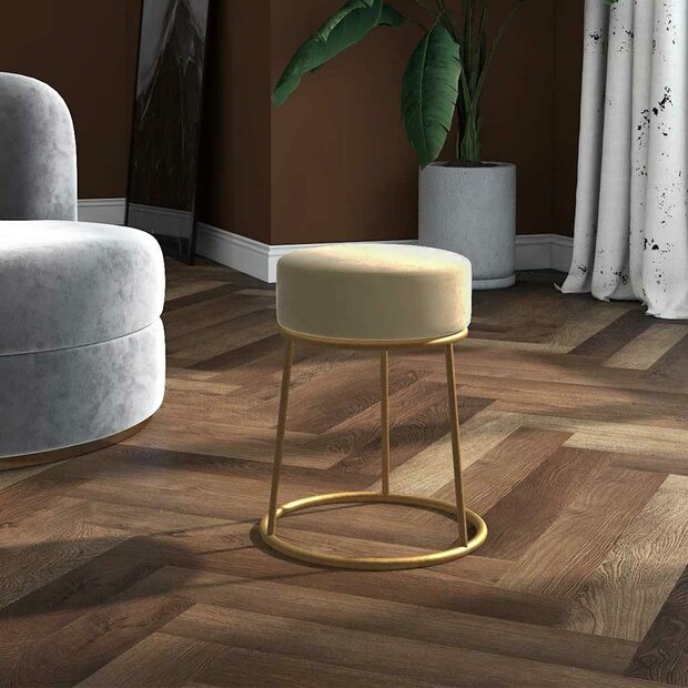 Hocker rond fluweel donkergrijs 1