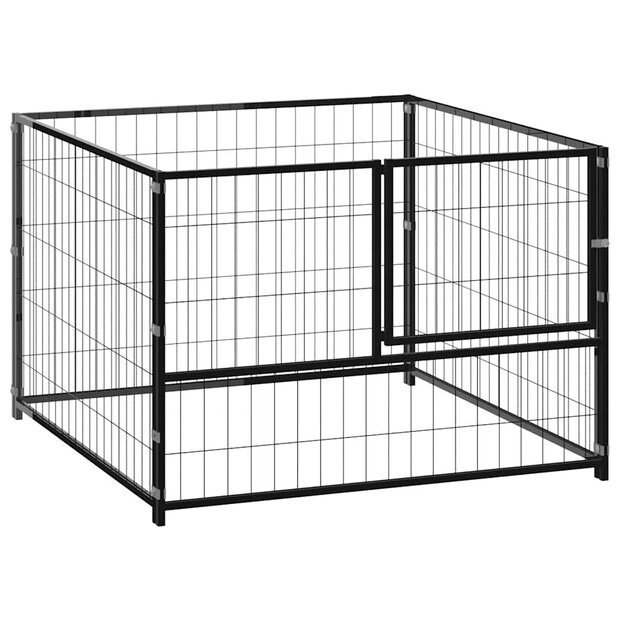 Hondenkennel 100x100x70 cm staal zwart 1