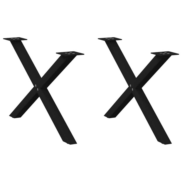 Salontafelpoten 2 st X-vormig 70x(42-43) cm staal zwart 1