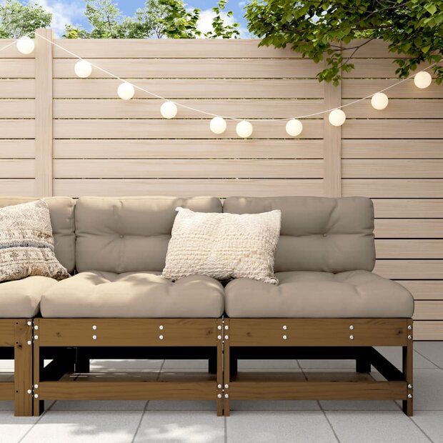 Tuinmiddenbanken 2 st massief grenenhout honingbruin 1