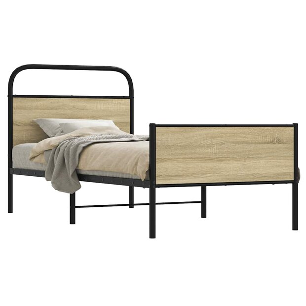 Bedframe zonder matras bewerkt hout sonoma eikenkleur 80x200 cm 1