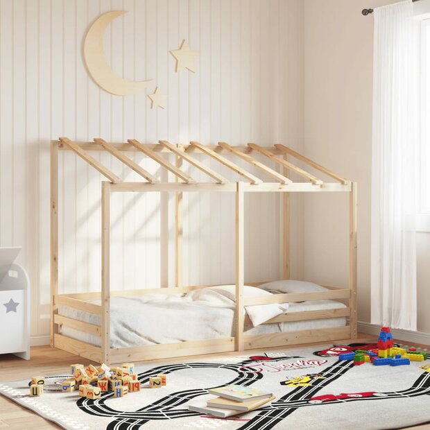 Kinderbed met bedhuis 75x190 cm massief grenenhout 1