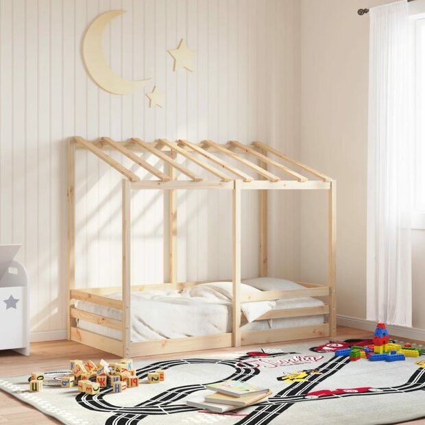 Kinderbed met bedhuis 80x160 cm massief grenenhout 1