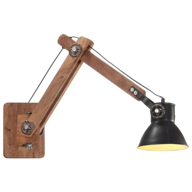 Wandlamp industrieel rond E27 zwart 1