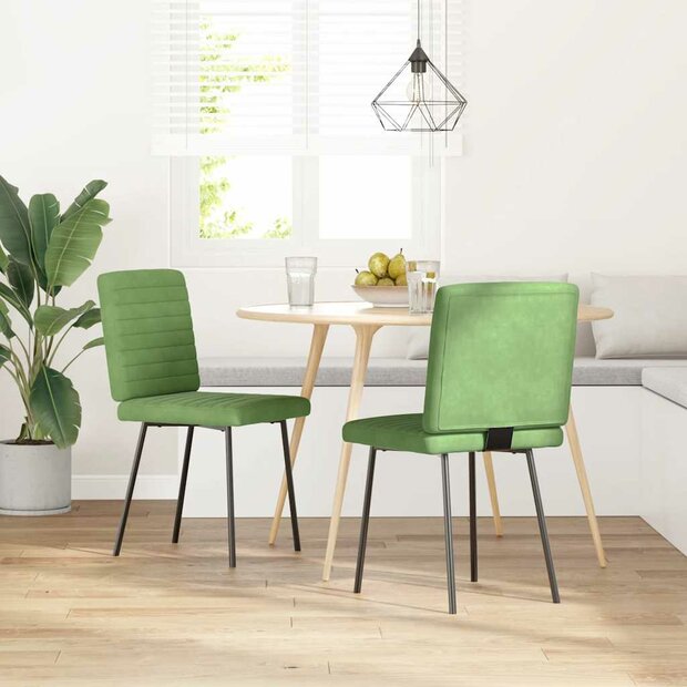 Eetkamerstoelen 2 st fluweel lichtgroen 1