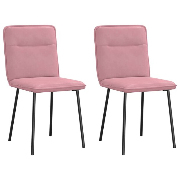 Eetkamerstoelen 2 st fluweel roze 1