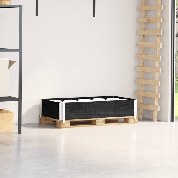 Palletopzetrand 100x50 cm massief grenenhout zwart 1