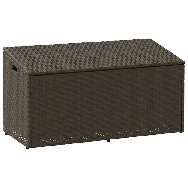 Tuinbox 110x50x58 cm poly rattan bruin 1