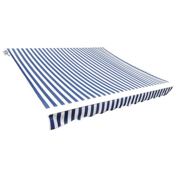 Luifeldoek 4x3 m canvas blauw en wit 1