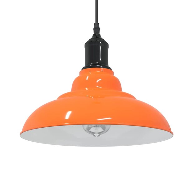 Hanglamp in hoogte verstelbaar E27 &Oslash;31cm metaal glanzend oranje 1