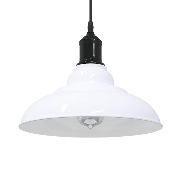 Hanglamp in hoogte verstelbaar E27 &Oslash;31 cm metaal glanzend wit 1