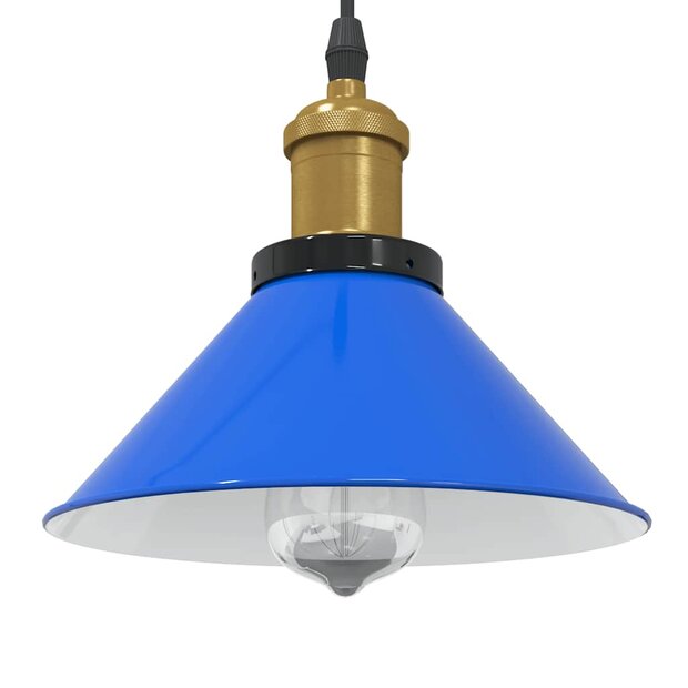 Hanglamp in hoogte verstelbaar E27 &Oslash;22 cm metaal donkerblauw 1