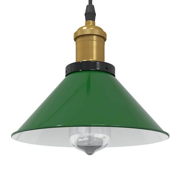Hanglamp in hoogte verstelbaar E27 &Oslash;22 cm metaal glanzend groen 1
