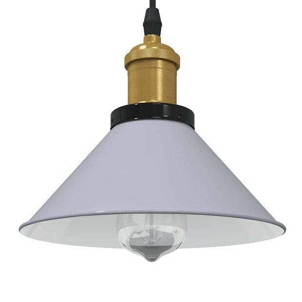 Hanglamp in hoogte verstelbaar E27 &Oslash;22 cm metaal glanzend grijs 1