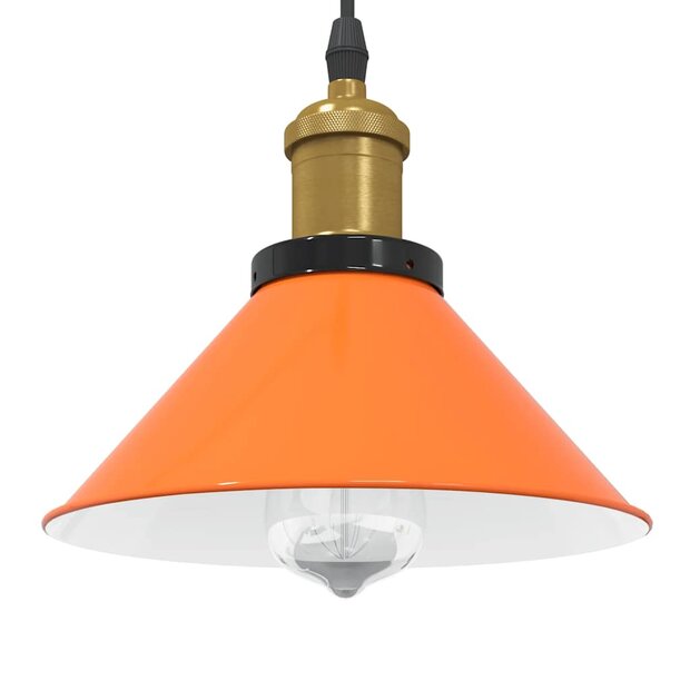 Hanglamp in hoogte verstelbaar E27 &Oslash;22cm metaal glanzend oranje 1