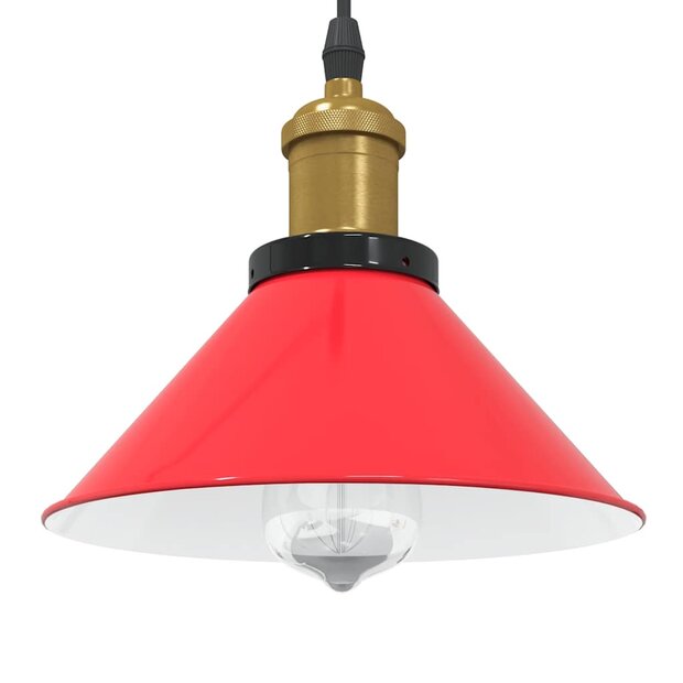 Hanglamp in hoogte verstelbaar E27 &Oslash;22 cm metaal glanzend rood 1