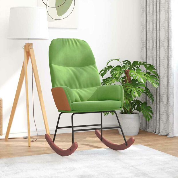 Schommelstoel fluweel lichtgroen 1