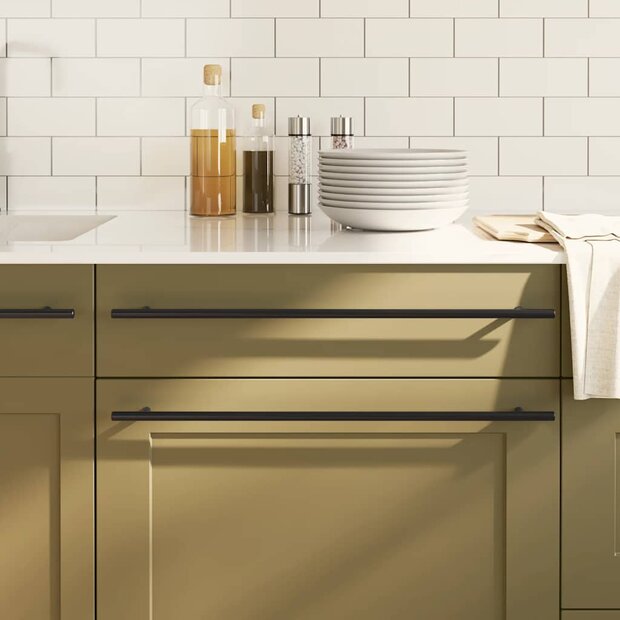 Handvatten 5 st 480 mm roestvrij staal zwart 1