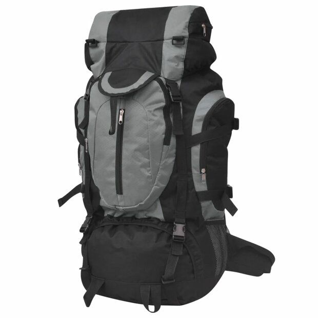Rugzak hiking XXL 75 L zwart en grijs 1