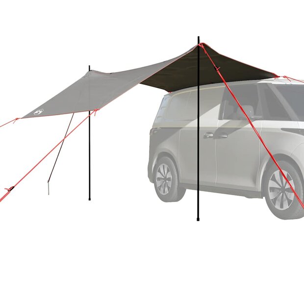 Autotent waterdicht grijs en oranje 1