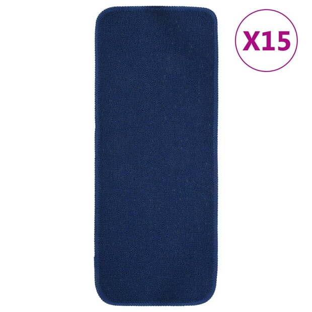 Trapmatten 15 st anti-slip rechthoekig 60x25 cm marineblauw 1