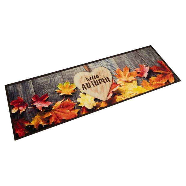 Keukenmat wasbaar herfstprint 60x180 cm fluweel 1