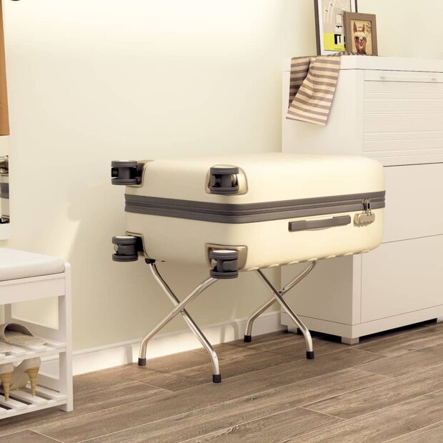 Bagagerek met rugleuning 56x39x52 cm zilverkleurig  1