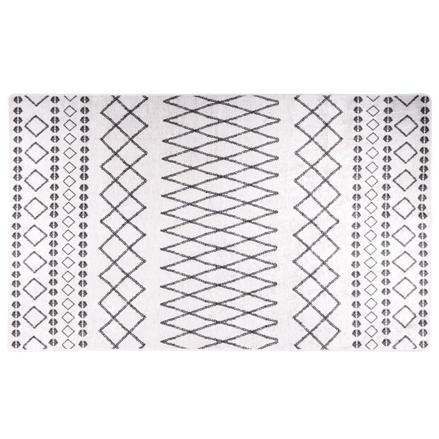 Vloerkleed wasbaar anti-slip 120x170 cm zwart en wit 1