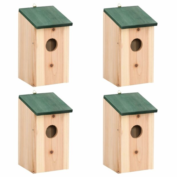 Vogelhuisjes 4 st 12x12x22 cm hout  1