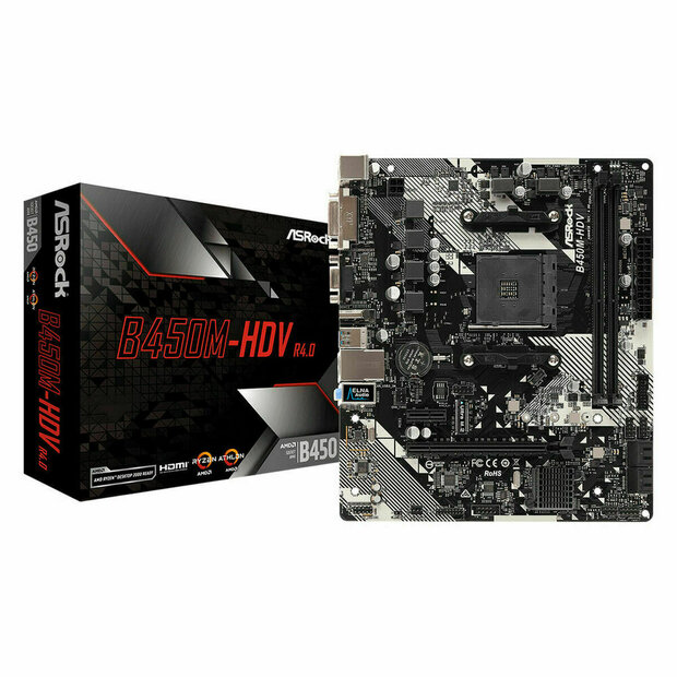 Moederbord ASRock B450M-HDV R4.0 AMD B450 AMD AM4 1