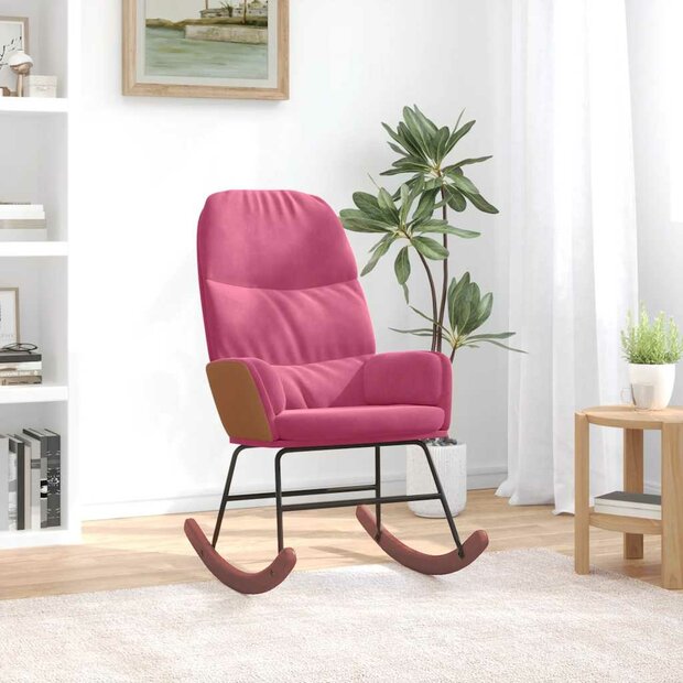Schommelstoel fluweel wijnrood 1