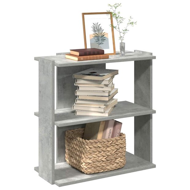 Boekenkast 3-laags 60x30x60 cm bewerkt hout betongrijs 1