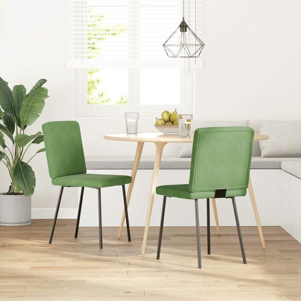 Eetkamerstoelen 2 st fluweel lichtgroen 1