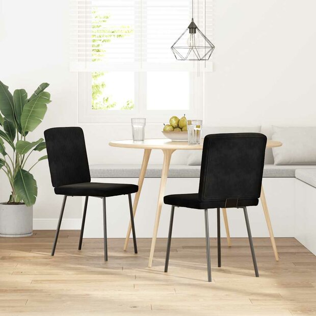 Eetkamerstoelen 2 st fluweel zwart 1