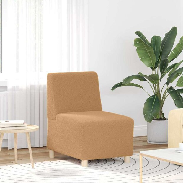 Fauteuil 55 cm gekrulde wolachtige stof beige 1