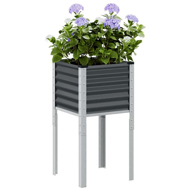 Plantenbak 45x45x88 cm staal antracietkleurig 1