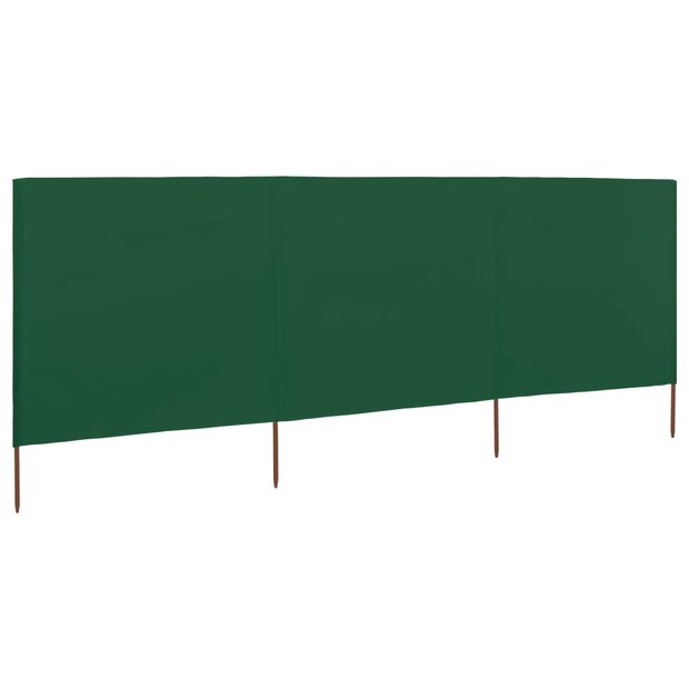 Windscherm 3-panelen 400x120 cm stof groen 1
