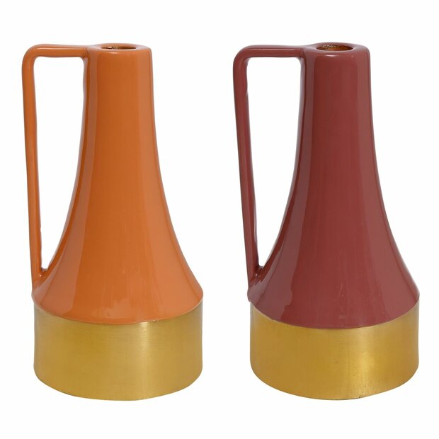 Kaarshouder DKD Home Decor Metaal Coating (11 x 11 x 20 cm) (2 Stuks) 1